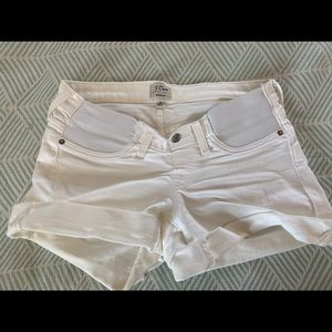 J. Crew white denim roll maternity shorts, 28